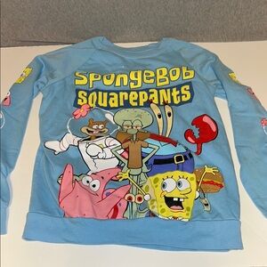 HP🎊SpongeBob SquarePants Blue Sweatshirt Vibrant Design